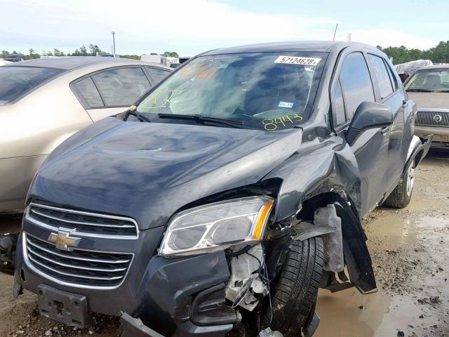 3GNCJKSB9GL158443 - 2016 CHEVROLET TRAX LS CHARCOAL photo 2