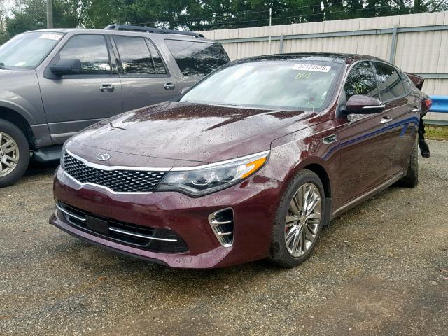 5XXGV4L28HG127044 - 2017 KIA OPTIMA SXL MAROON photo 2