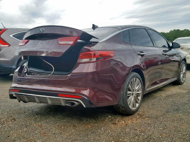 5XXGV4L28HG127044 - 2017 KIA OPTIMA SXL MAROON photo 4