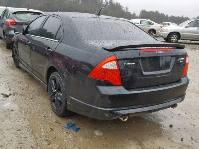 3FAHP0DCXAR204962 - 2010 FORD FUSION SPO BLACK photo 3