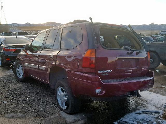 1GKDT13S622310399 - 2002 GMC ENVOY MAROON photo 3