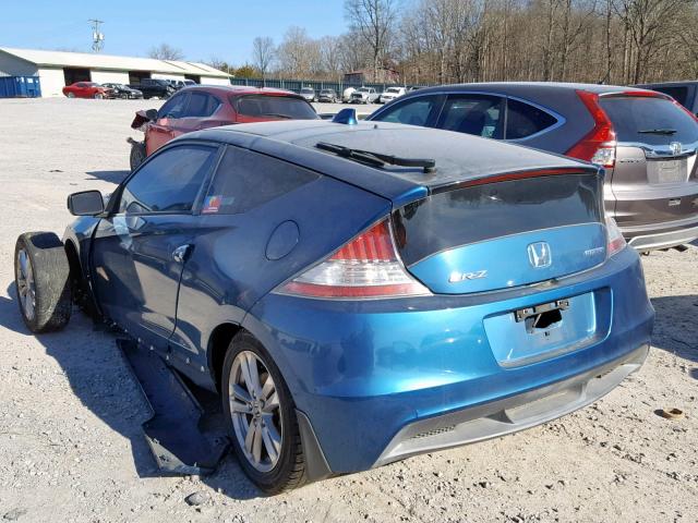 JHMZF1D43BS001903 - 2011 HONDA CR-Z BLUE photo 3