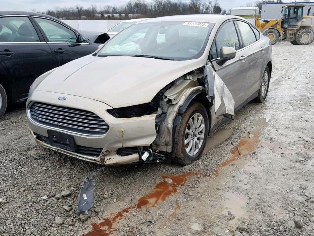 3FA6P0G72FR185692 - 2015 FORD FUSION S TAN photo 2