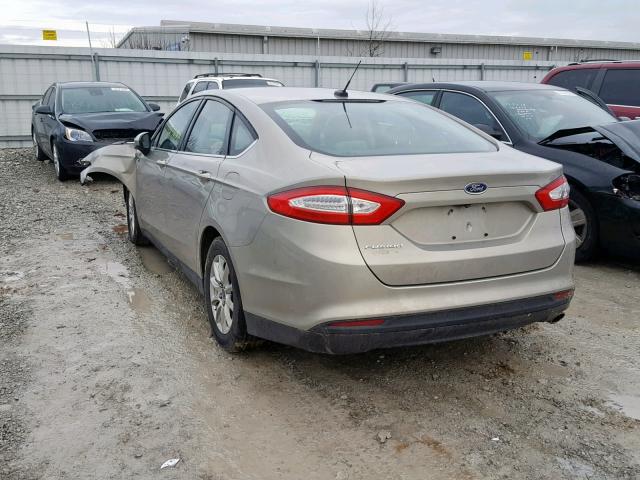 3FA6P0G72FR185692 - 2015 FORD FUSION S TAN photo 3