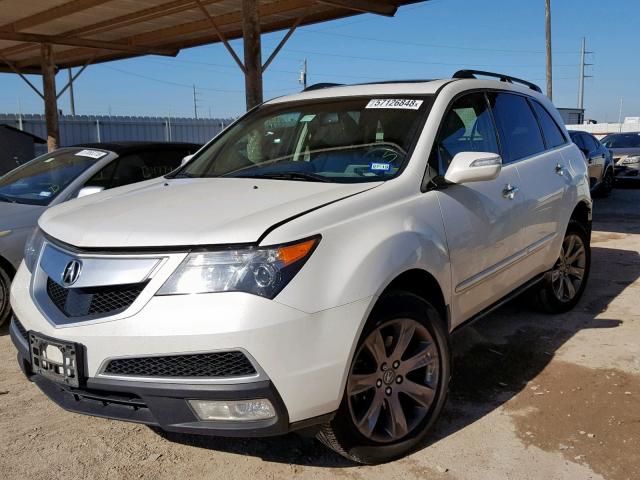 2HNYD2H78BH508956 - 2011 ACURA MDX ADVANC WHITE photo 2