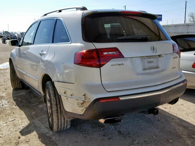 2HNYD2H78BH508956 - 2011 ACURA MDX ADVANC WHITE photo 3