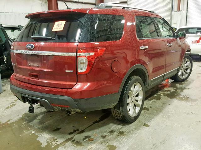 1FM5K8F86EGA99865 - 2014 FORD EXPLORER L RED photo 4