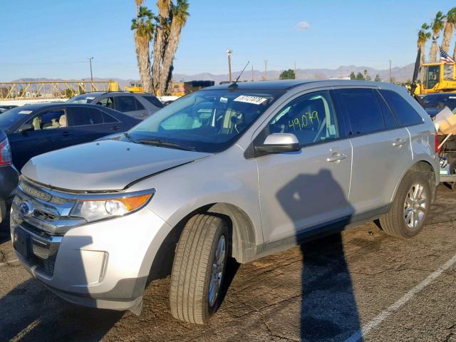 2FMDK3JC5DBE11500 - 2013 FORD EDGE SEL SILVER photo 2