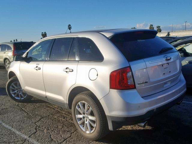 2FMDK3JC5DBE11500 - 2013 FORD EDGE SEL SILVER photo 3