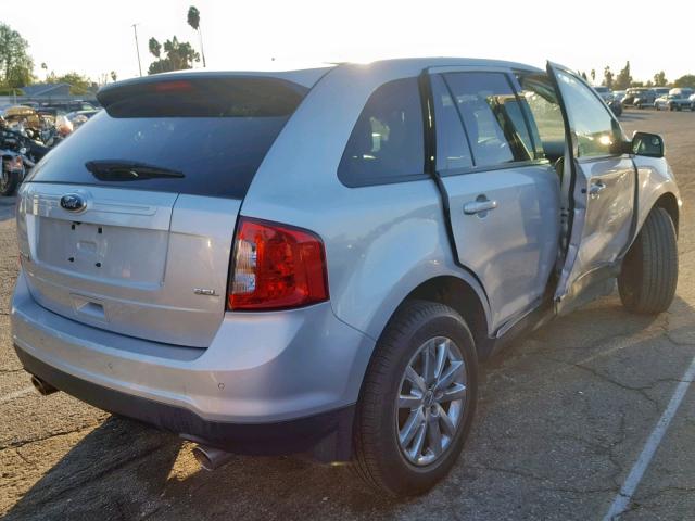 2FMDK3JC5DBE11500 - 2013 FORD EDGE SEL SILVER photo 4