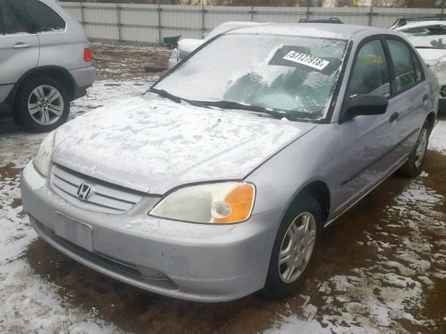 1HGES16152L025985 - 2002 HONDA CIVIC DX SILVER photo 2