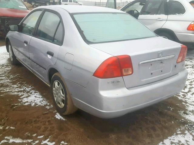 1HGES16152L025985 - 2002 HONDA CIVIC DX SILVER photo 3