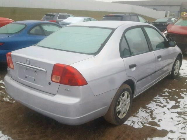 1HGES16152L025985 - 2002 HONDA CIVIC DX SILVER photo 4