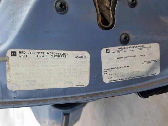 1G3AL54N9L6346533 - 1990 OLDSMOBILE CUTLASS CI 蓝色 照片 10