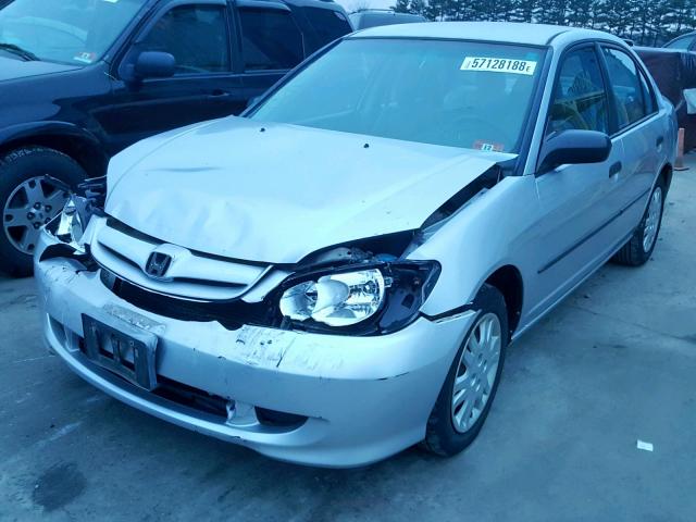 2HGES16375H510163 - 2005 HONDA CIVIC DX V SILVER photo 2