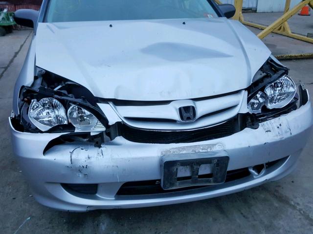 2HGES16375H510163 - 2005 HONDA CIVIC DX V SILVER photo 9