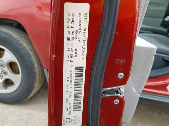 1J8FT47W37D324316 - 2007 JEEP COMPASS RED photo 10
