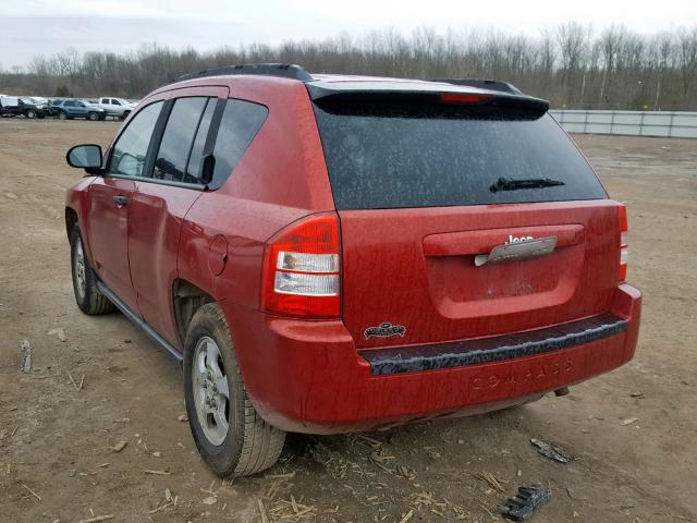 1J8FT47W37D324316 - 2007 JEEP COMPASS RED photo 3