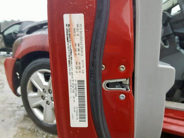 1B3HB48B27D163683 - 2007 DODGE CALIBER SX RED photo 10