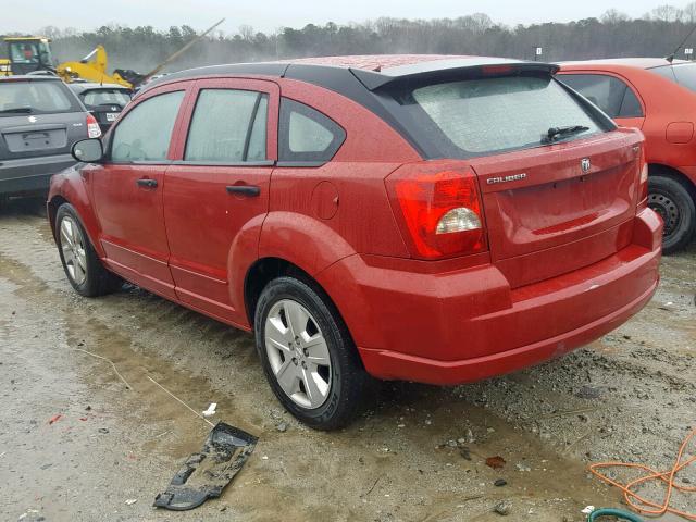 1B3HB48B27D163683 - 2007 DODGE CALIBER SX RED photo 3