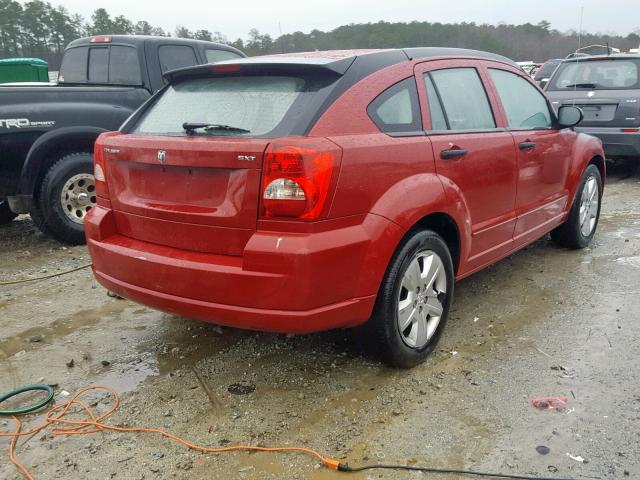 1B3HB48B27D163683 - 2007 DODGE CALIBER SX RED photo 4