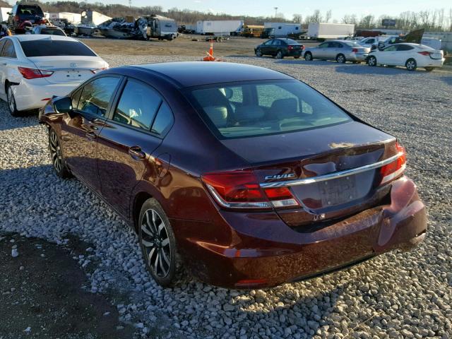 19XFB2F97EE043822 - 2014 HONDA CIVIC EXL MAROON photo 3