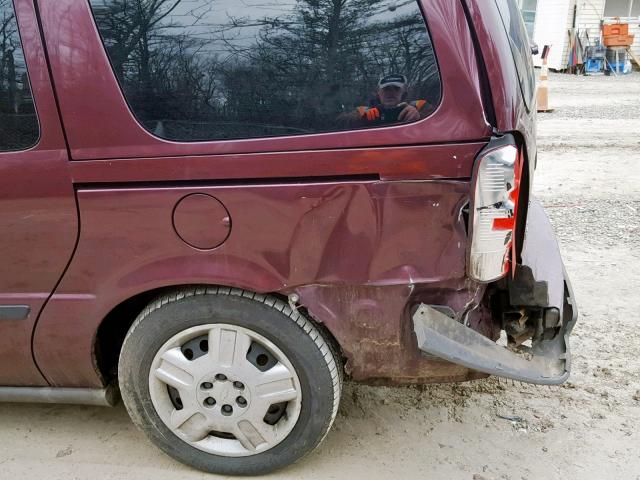 1GNDV23L16D148039 - 2006 CHEVROLET UPLANDER L MAROON photo 9