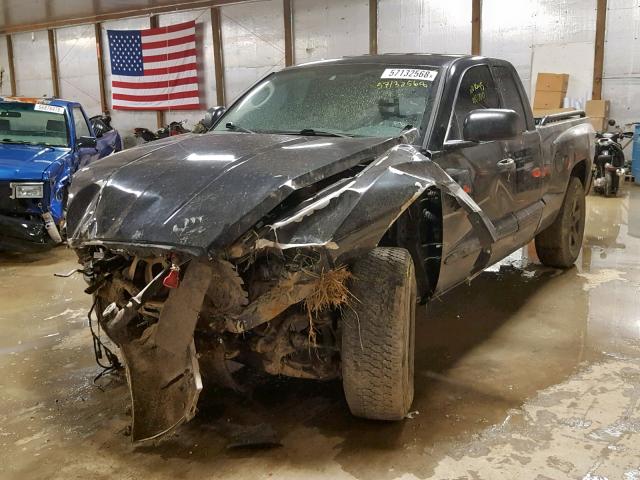 1D7HE42J36S707856 - 2006 DODGE DAKOTA SLT BLACK photo 2