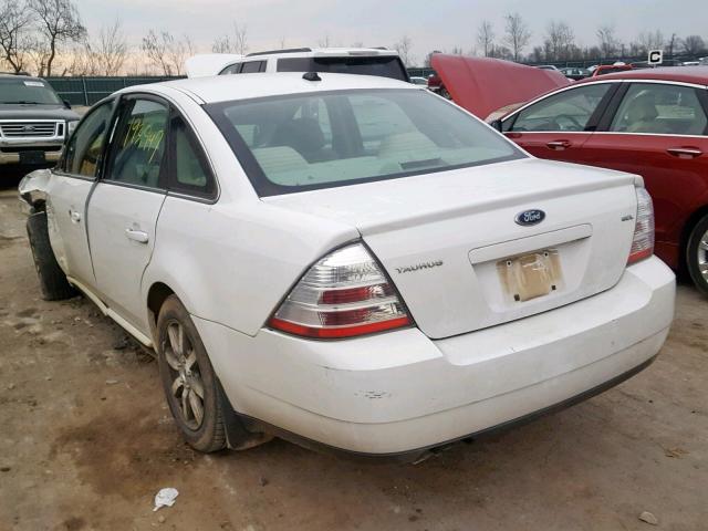 1FAHP24W18G141323 - 2008 FORD TAURUS SEL WHITE photo 3