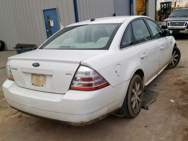 1FAHP24W18G141323 - 2008 FORD TAURUS SEL WHITE photo 4