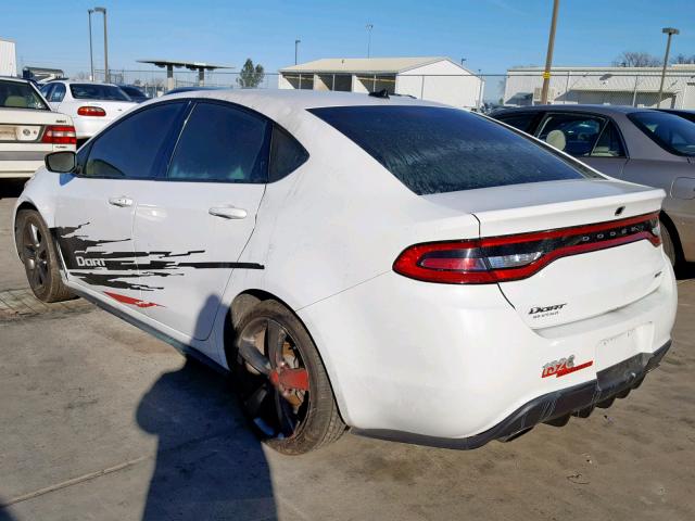 1C3CDFEB1FD224172 - 2015 DODGE DART GT WHITE photo 3