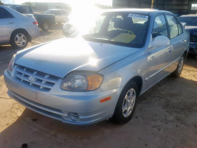 KMHCG45C15U653757 - 2005 HYUNDAI ACCENT GL BLUE photo 2