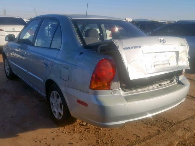 KMHCG45C15U653757 - 2005 HYUNDAI ACCENT GL BLUE photo 3