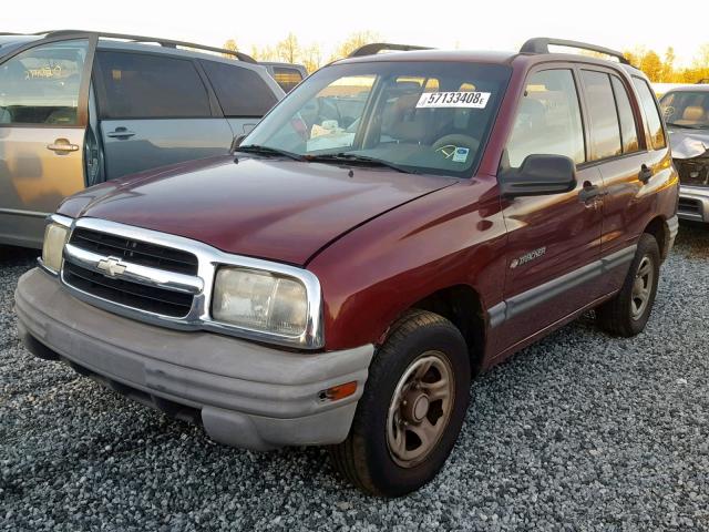 2CNBE13C836935408 - 2003 CHEVROLET TRACKER RED photo 2