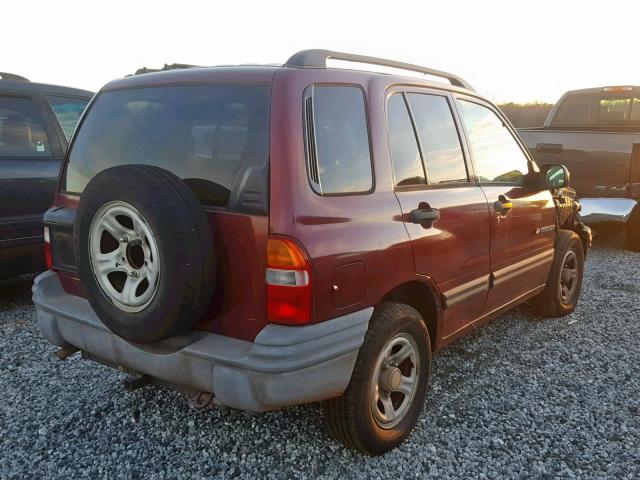 2CNBE13C836935408 - 2003 CHEVROLET TRACKER RED photo 4