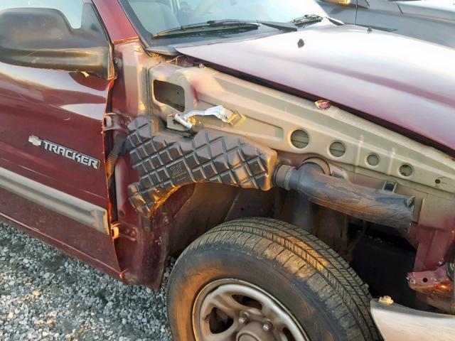 2CNBE13C836935408 - 2003 CHEVROLET TRACKER RED photo 9