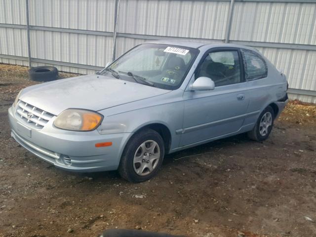 KMHCG35C63U249411 - 2003 HYUNDAI ACCENT GL BLUE photo 2