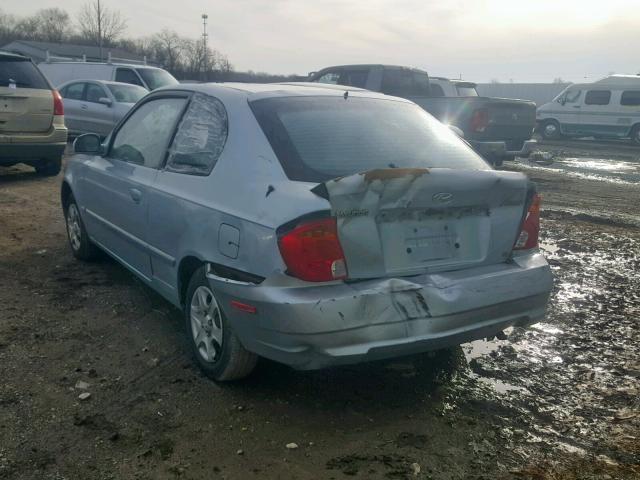 KMHCG35C63U249411 - 2003 HYUNDAI ACCENT GL BLUE photo 3