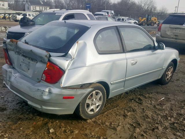 KMHCG35C63U249411 - 2003 HYUNDAI ACCENT GL BLUE photo 4