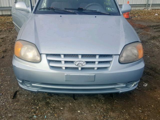 KMHCG35C63U249411 - 2003 HYUNDAI ACCENT GL BLUE photo 7