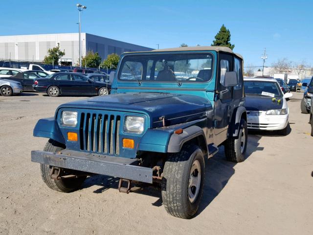 1J4FY19P7SP200130 - 1995 JEEP WRANGLER / GREEN photo 2