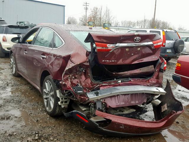 4T1BK1EB3FU193583 - 2015 TOYOTA AVALON XLE MAROON photo 3