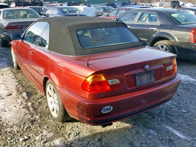 WBABS33441JY54565 - 2001 BMW 325 CI RED photo 3