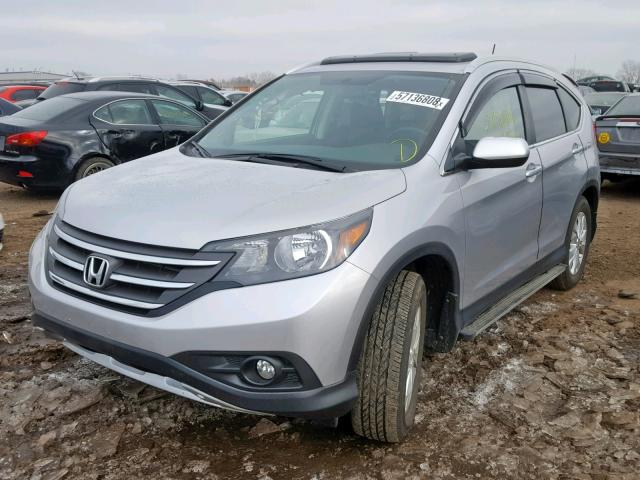 2HKRM4H75EH675812 - 2014 HONDA CR-V EXL SILVER photo 2