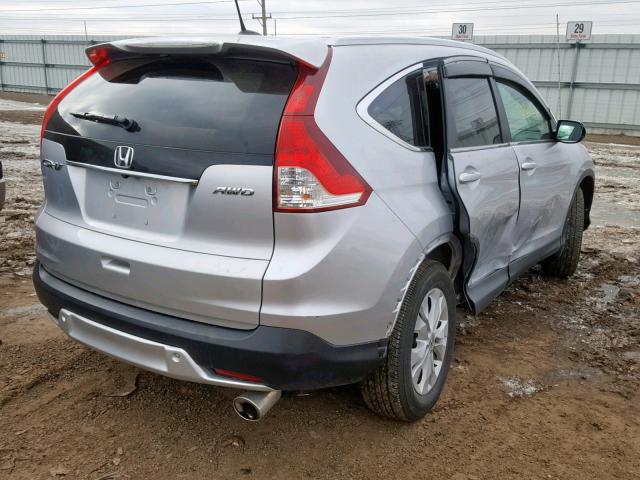 2HKRM4H75EH675812 - 2014 HONDA CR-V EXL SILVER photo 4