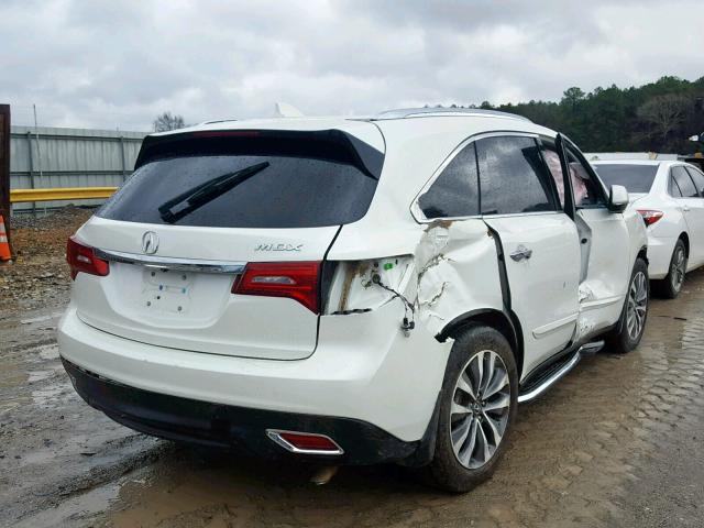 5FRYD3H45FB009785 - 2015 ACURA MDX TECHNO WHITE photo 4