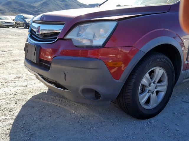 3GSCL33PX8S692730 - 2008 SATURN VUE XE BURGUNDY photo 9