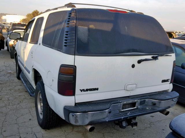 1GKEK13T83J139050 - 2003 GMC YUKON WHITE photo 3