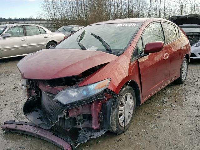 JHMZE2H5XAS006400 - 2010 HONDA INSIGHT LX RED photo 2