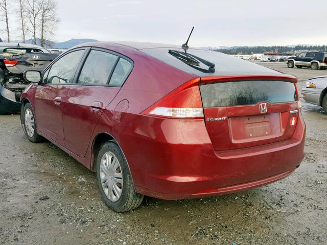 JHMZE2H5XAS006400 - 2010 HONDA INSIGHT LX RED photo 3